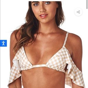 MONTCE spring gingham Kensie ruffle bikini top